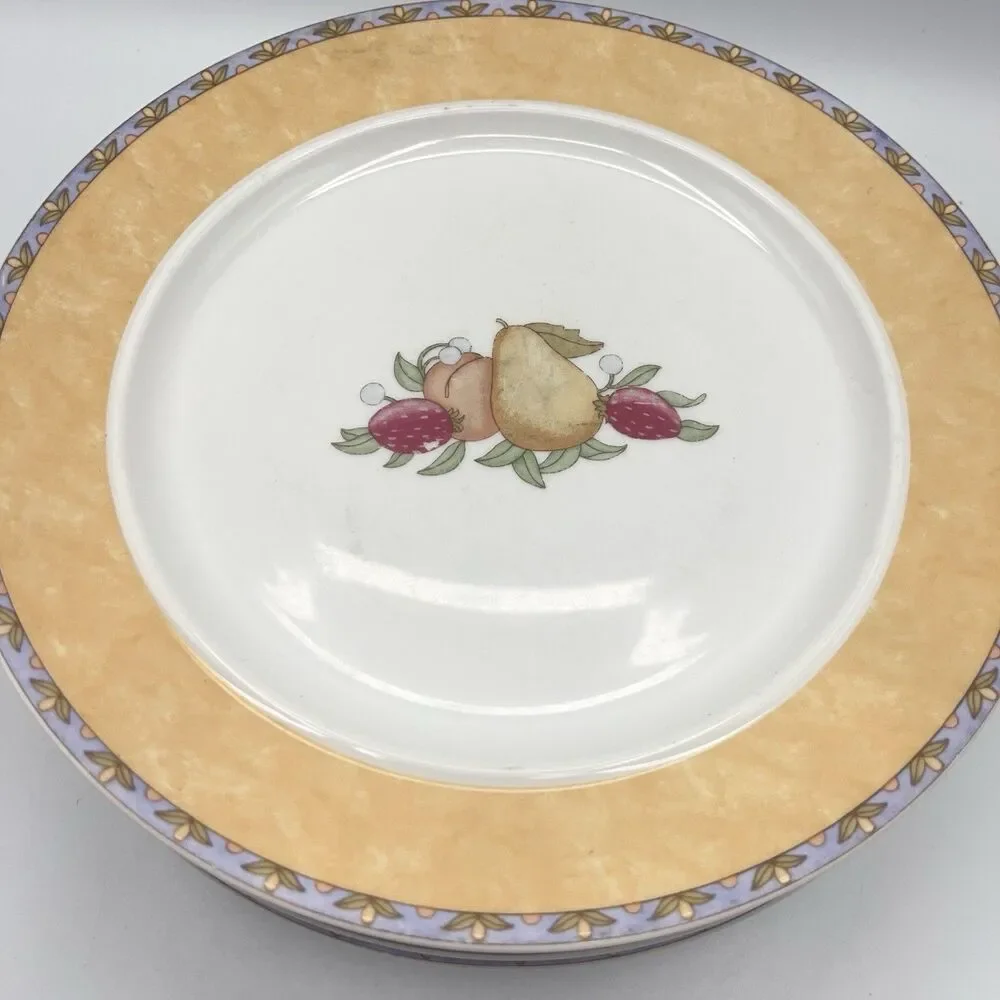 5 - DANSK Fiance Fruits Dinnerware 9 Inch Lunch Plates